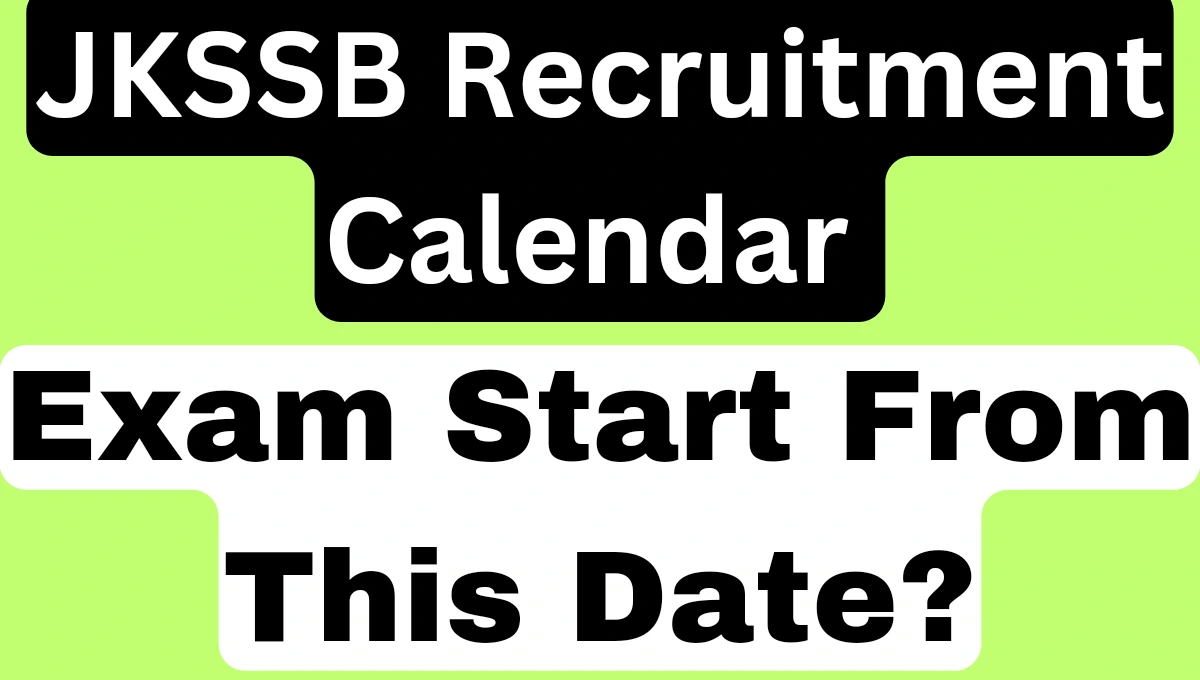 JKSSB Recruitment Calendar